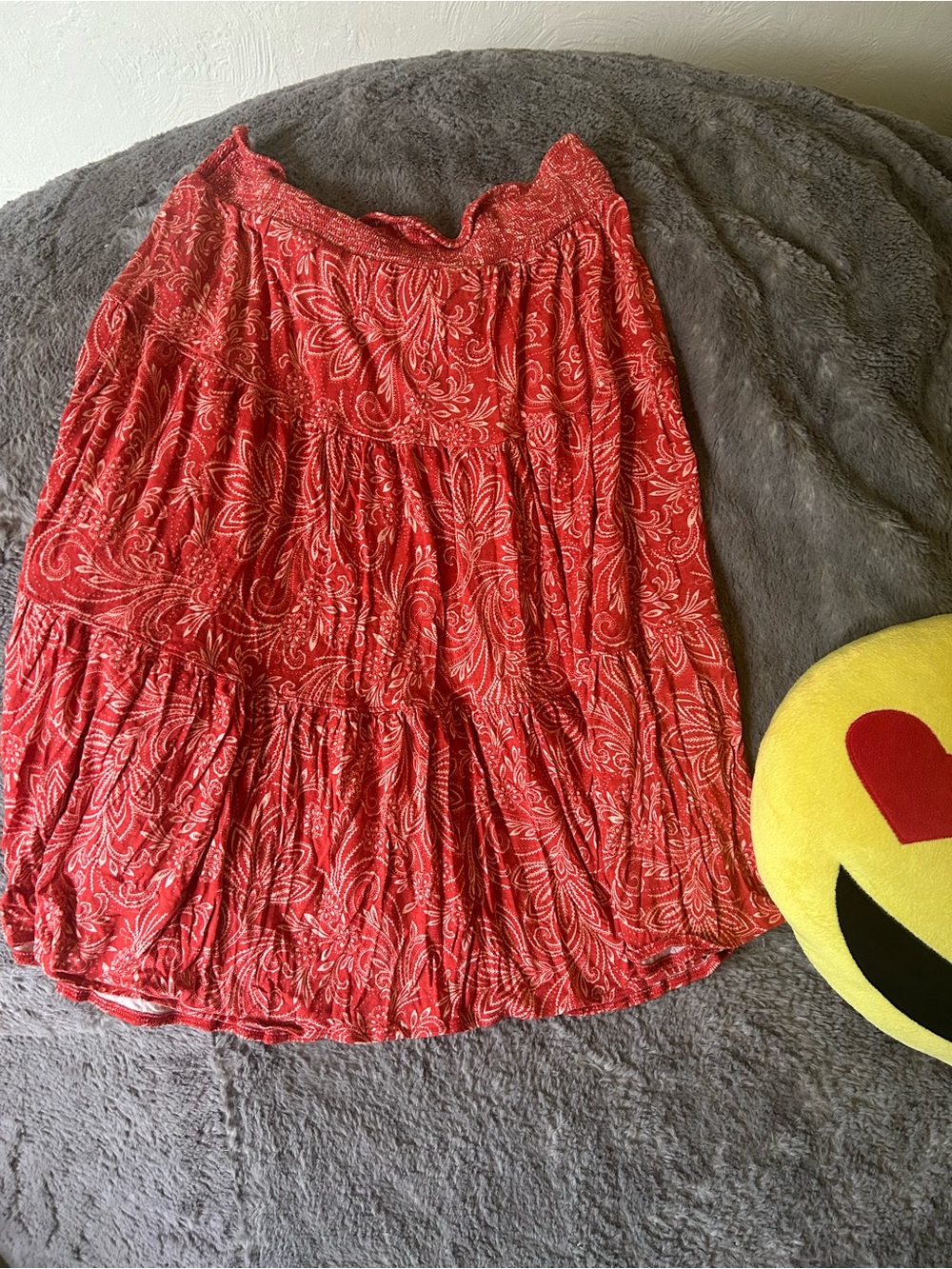 St. John's Bay Red Printed Tiered A-Line Skirt